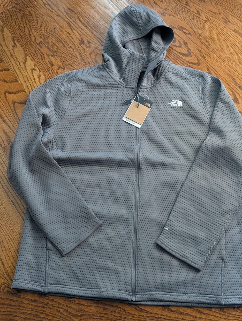 New! The North Face Men’s Hooded Lightweight Full-Zip Jacket — Gray